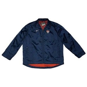 VTG Nike USA Soccer Heavy Shell Sideline Jacket Youth L Fits Womens M Oversized
